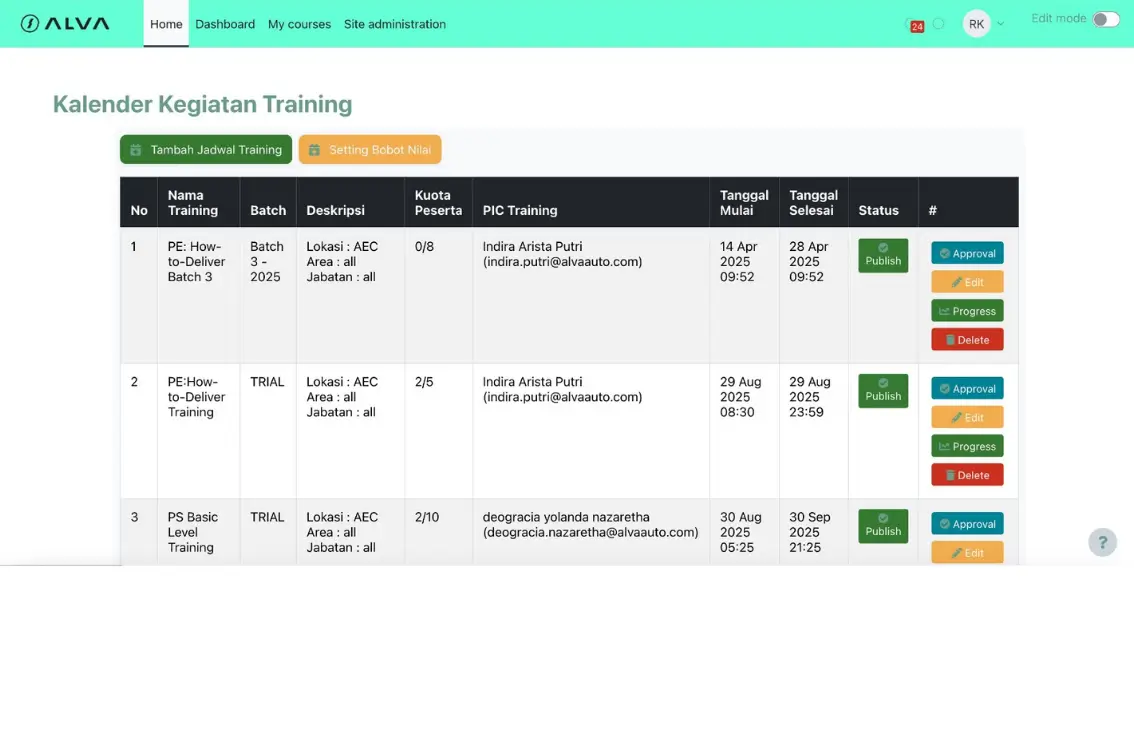 Alva-Moodle Plugin